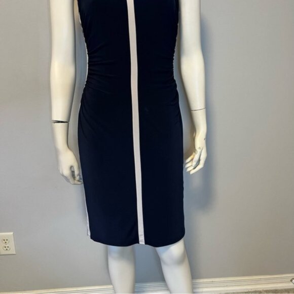 Ralph Lauren ColorBlock Sleeveless Sheath Dress in Navy Blue and Hot Pink - Picture 11 of 12